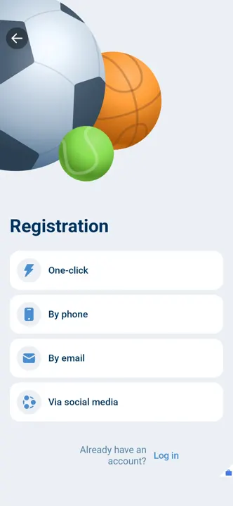 Enlarge registration options screen